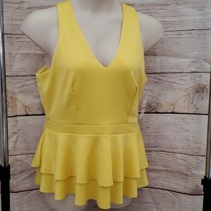 New Yellow Peplum Top